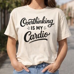 Comfort Colors Cream Graphic T-Shirt with Black Print